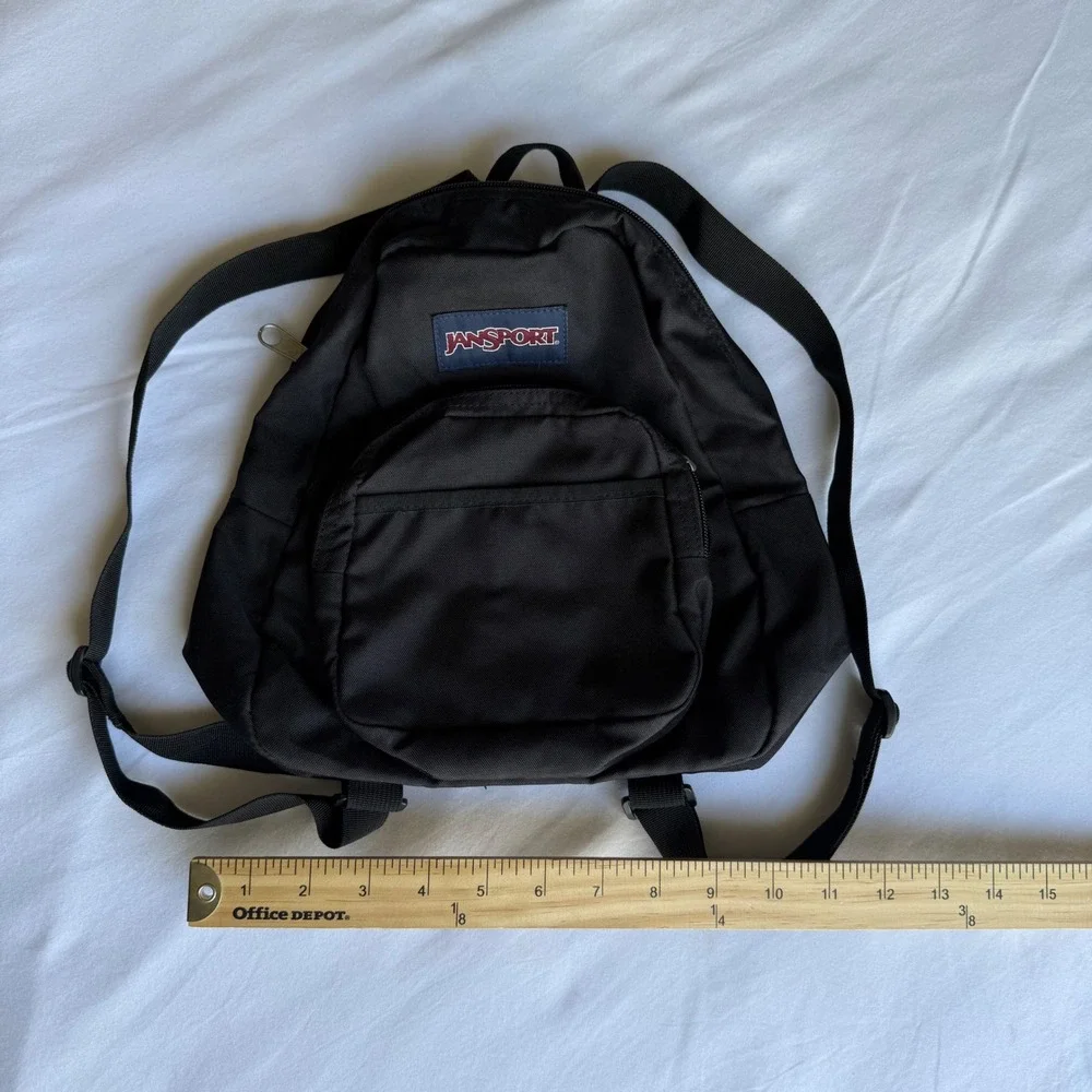 JanSport Half Pint Mini Backpack Black Small Travel Kidcore Festival Accessory